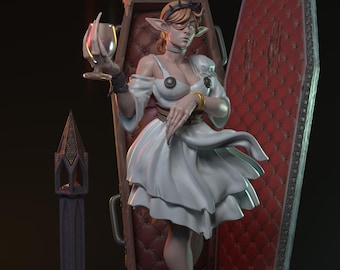 Mina von Ritzel | Female Fantasy Vampire Noble Collectible Pin-up Miniatures | 32mm / 75mm | by 42Studios