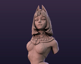 Ankhusu Bust | Fantasy miniature pin up 3d print bust resin printed adult fantasy bust Egyptian Mythology | by Mini Dreams