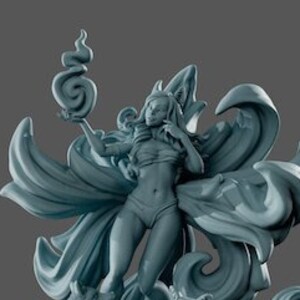 Ayame, the Spirit of the forest | Female Fantasy Miniature Pinup miniature D&D Model miniature 3d printed | 40mm - 75mm | by Gaia Miniatures