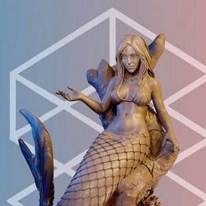 Miridien | Siren Mermaid Pinup Female Miniature Sculpture Fantasy Model | 32mm / 54mm / 75mm | by Claudia Rodriguez