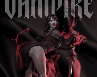 Esmeralda | 3D Printed Female Undead Vampire Demoness Miniature | 32mm / 75mm | by Ounce Art