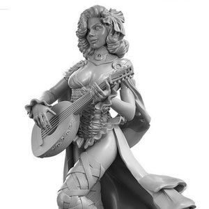 Grogella Bard | Female fantasy miniature pin up miniature DnD 3d resin printed model  | by Hold my Miniatures