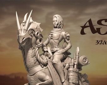Astrid | DnD Female Human Tamer Druid 3D Resin Printed Miniature | 32mm / 75mm / 100mm | by Dungeons & Maidens
