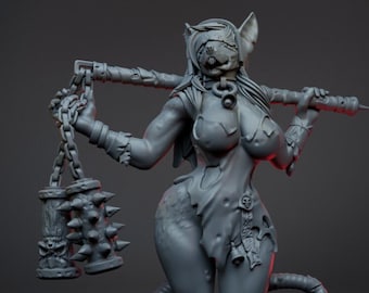 Ratman Plague Pleasure Rat | Female Fantasy miniature skaven Pinup miniature monster girl 3d resin | 32mm - 75mm - 110mm | by RatMan Forge