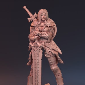 Gaedel / Miniatura de fantasía femenina Kickstarter Luchadora guerrera pin-up miniatura DnD resina 3D impresa / 32 mm - 75 mm / por HardWitch Games