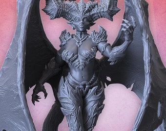 Ar'Iketh, Demoness Seer | DnD Female Demoness Sorcerer | 60mm / 100mm / 150mm | by Codex Universalis