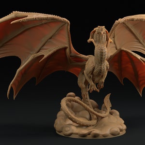 Zephys the Windborne Tyrant | Fantasy miniature dragon monster DnD Dragon Miniature | 100mm | by The Dragon Trappers Lodge