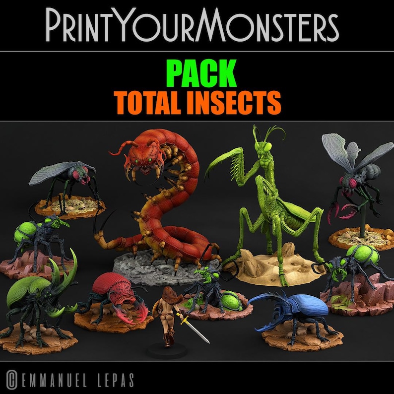 Cockroach Insectoid Dnd Total Insects Pack | Dnd Insectoid Fly Centipede Ant Collectible ...