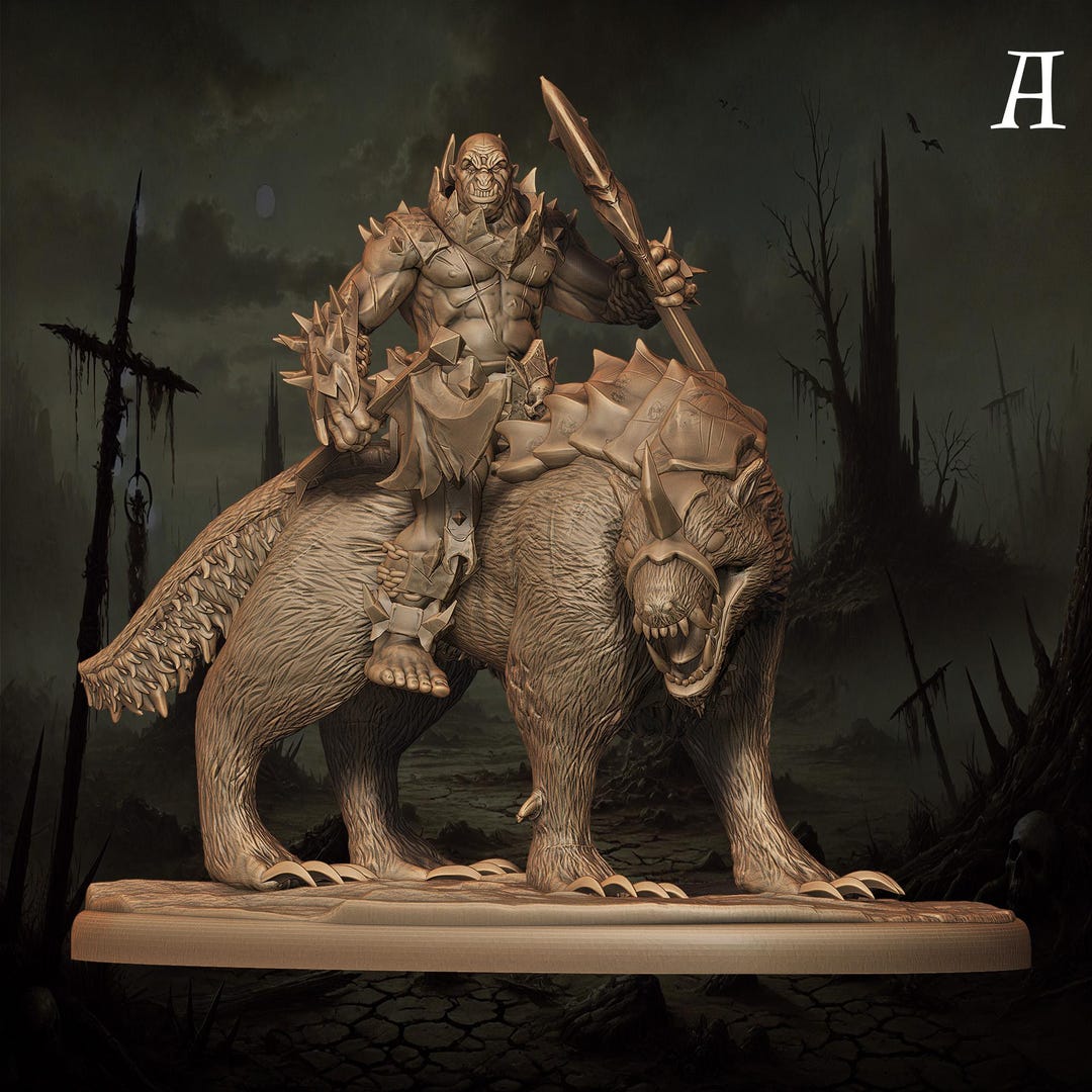 Orc Wolf Riders Set | Dnd Fantasy Tabletop Roleplaying Game Miniatures ...