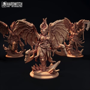 Ärkedjävulsset | DnD Kvinnlig Demonkrigare Miniatyr | 32 mm / 75 mm | av Hardwitch Games