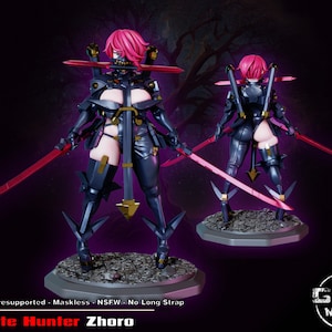 Pirate Hunter Zhoro | Female sci-fi miniatures 3d printed models pin up miniatures | 32mm / 75mm | by Gaz Minis