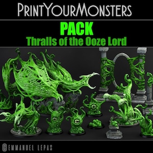 Thralls of the Ooze Lord Pack | DnD Slime Ooze Collectible Monster Miniature | 32mm | by PrintYourMonster