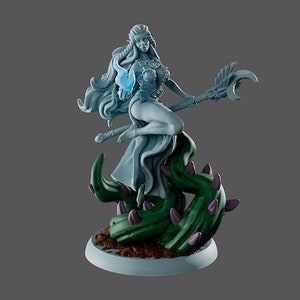 Lunara | Female Fantasy Miniature Pinup miniature D&D Model 75mm 40mm miniature 3d printed resin female miniature | by Gaia Miniatures