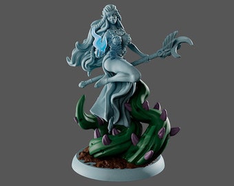 Lunara | Female Fantasy Miniature Pin-up miniature D&D modèle 75 mm 40 mm miniature Miniature féminine en résine imprimée en 3D | de Gaia Miniatures