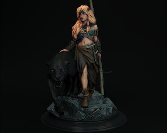Rangoka | DnD Human Tamer Druid Miniature | 32mm / 75mm | by Hardwitch Games