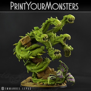 Verdant Hydra| DnD Dragon Dryad Nature Elemental Monster Miniatures Large Scale Miniature | 200mm | by PrintYourMonster