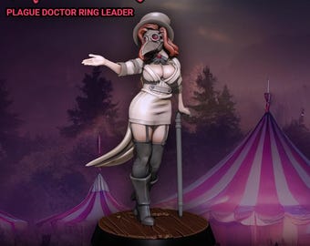Plague Doctor Ringleader | DnD Circus Plague Master Miniature | 32mm / 75mm | by Gaz Minis