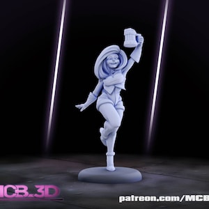 Beer Time | Gaz Minis | Female Fantasy miniature Pin-up model 3d resin print pin-up miniature | 40mm / 50mm