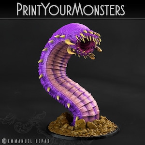 Purple Worms | DnD Insectoid Monster Miniature Snake demon | 32mm | by PrintYourMonster