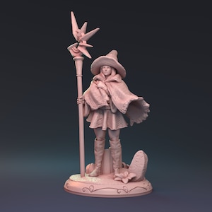 Tamara Melifort | Fantasy Miniature Witch Sorceress Summoner | DnD 3d resin printed model pin up miniature | 32mm - 75mm | by Mythreal Games