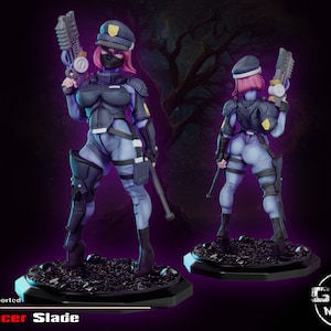 Officer Slade | Female sci-fi miniatures 3d printed models miniatures | 32mm / 75mm | by Gaz Minis