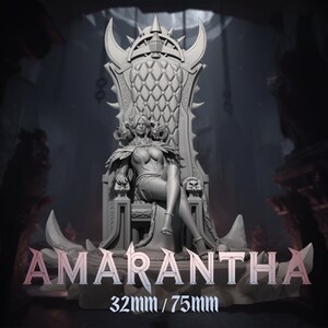 Amarantha | Female fantasy miniature Sorceress Witch 3d resin printed model | 32mm / 75mm | by Dungeons and Maidens