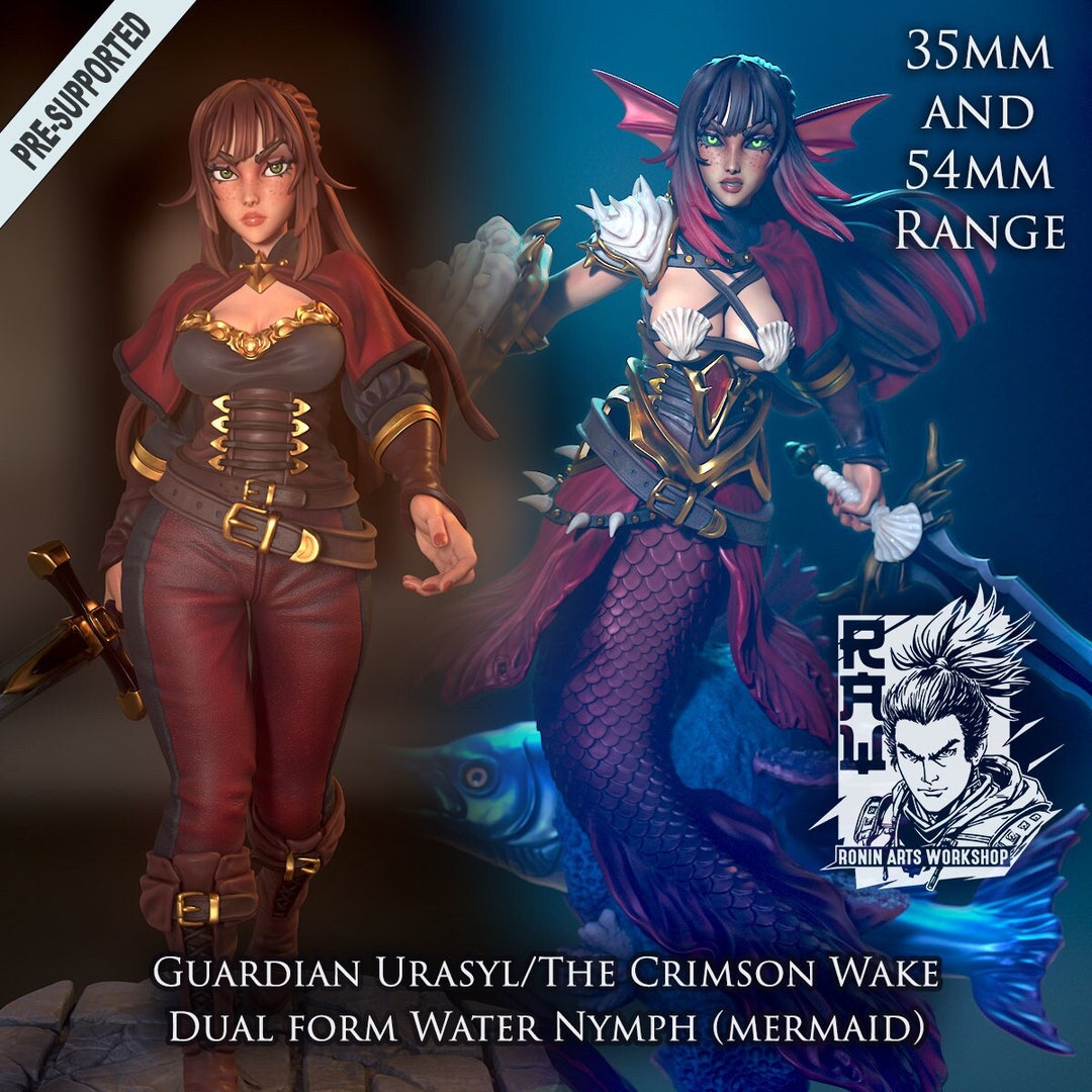 Mermaid Knight Remy Urasyl Mermaid Knight Miniature | Dnd Pin-up Collectible ...