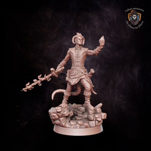 Warlock Tiefling | Customizable dnd miniature tiefling warlock fantasy miniature | by Lubart Miniatures