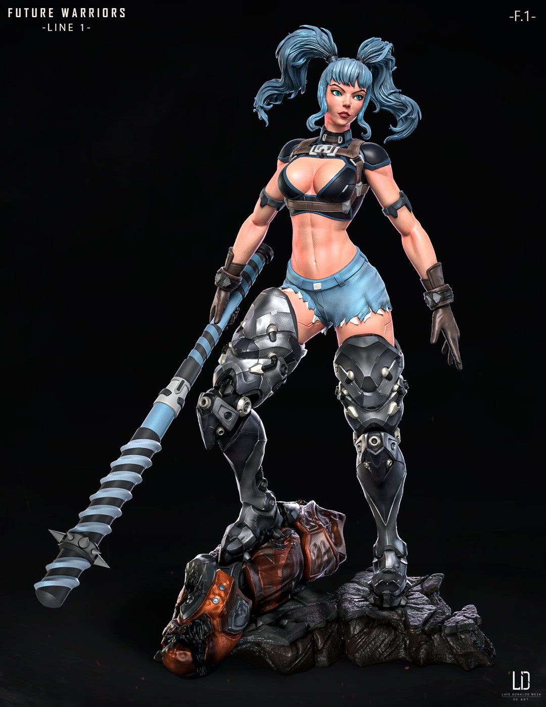 Mini Female Angela | Ld3dart | Sci-fi Miniature Female Pinup Miniature 3d Resin ...