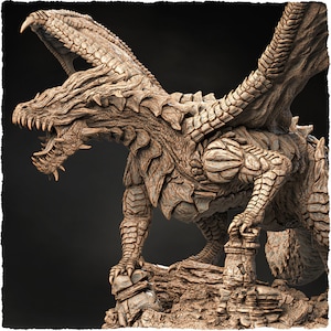 Great European Dragon | Large scale Monster miniature Dragon Miniature 100mm fantasy model 3d printed resin dragon model | by EvoxArts