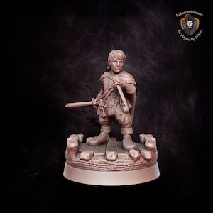 Halfling Rogue | Miniatura personalizável dnd Modelo Halfling assassino ladino miniatura de fantasia | 32 mm | por Lubart Miniatures