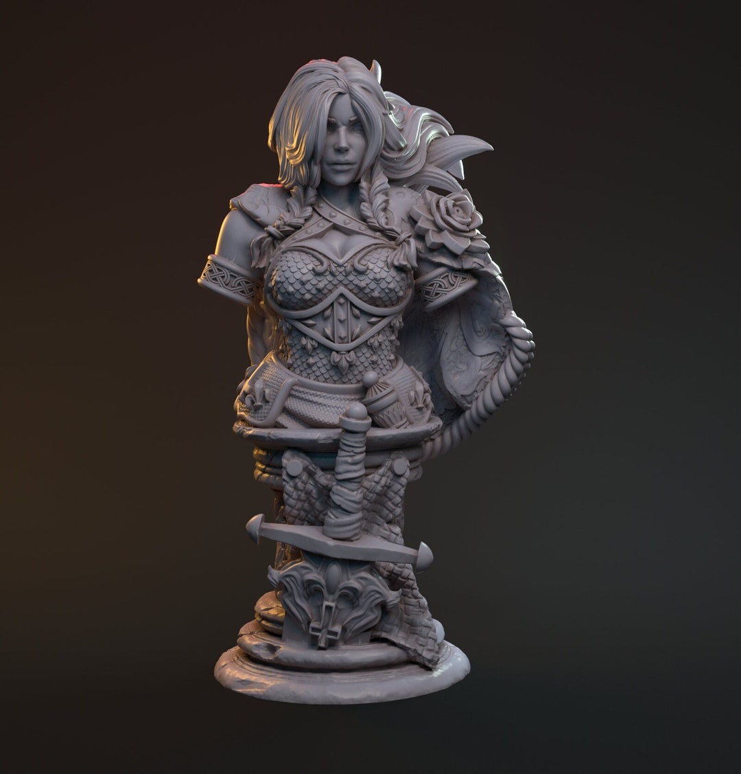 Arturia Bust Fantasy Bust 3d Resin Printed Model by Etsy
