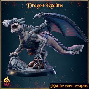 Rock Dragon | Fantasy Miniature monster Dragon | 100mm / 190mm | by SafeHold