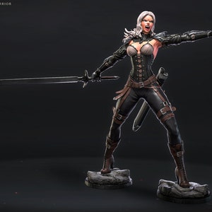 Rialet | Female Fantasy miniature 3d resin printed model pin up miniature large scale statue | 80mm / 250mm | by LD3Dart
