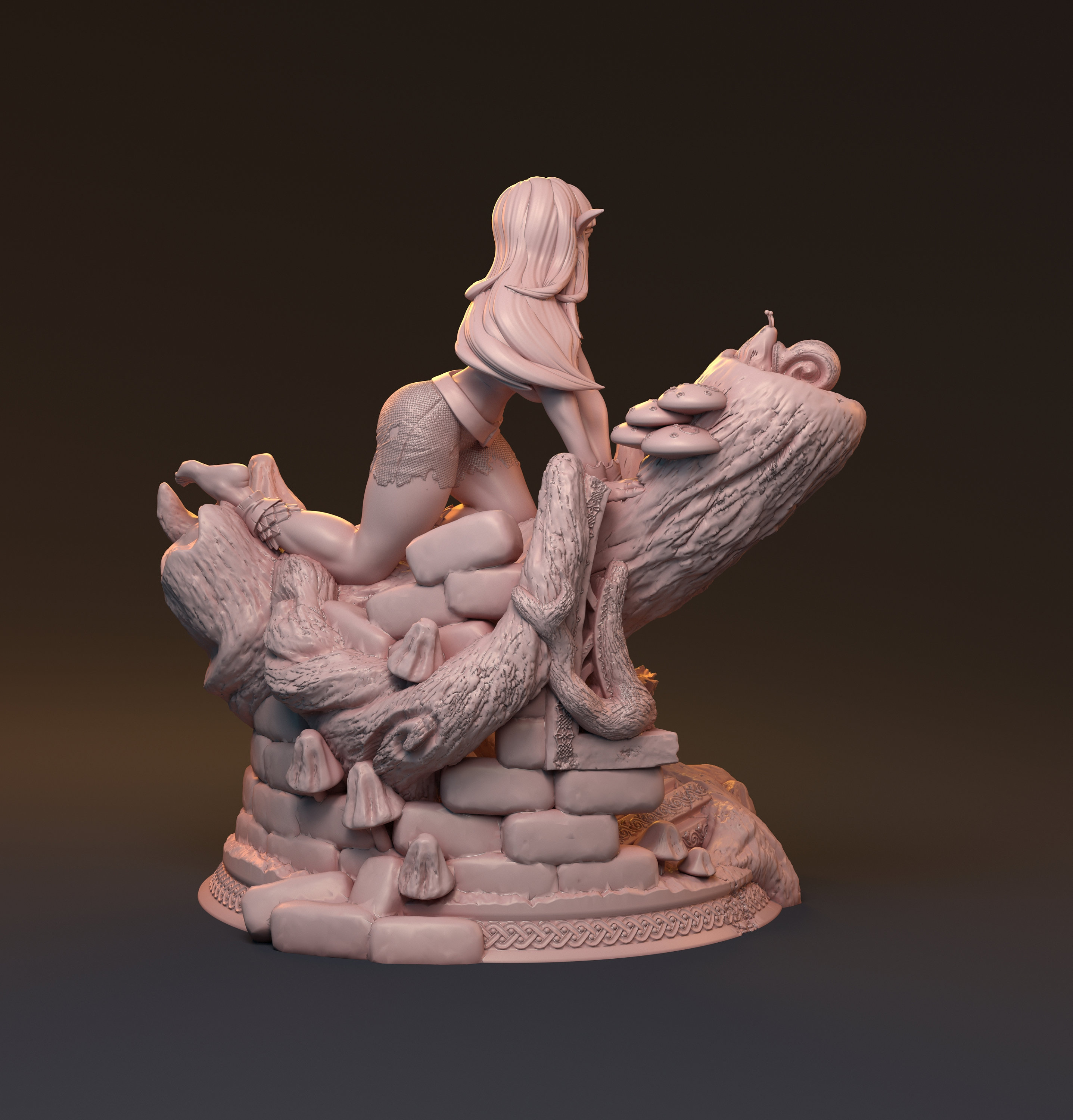 Tiona Diorama Female Fantasy Miniature Pin Up Miniature Diora Elf 3d tiona-diorama-female-fantasy-miniature-pin-up-miniature-diora-elf-3d