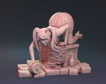 Close the Portals Succubus | Female fantasy miniature 3d resin miniature pin up miniature witch succubus | 32mm / 75mm | by HardWitch Games