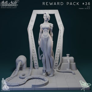 Ava | Female sci fi miniature cyberpunk pin up miniature 3 resin print | by Bella Nacht Miniatures