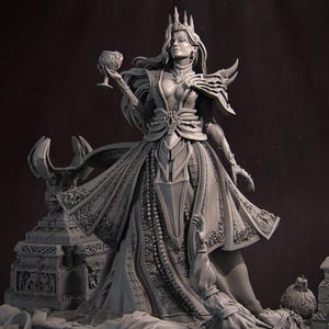 Youth Eternal | DnD Female Vampire Noble Collectible Miniature Statue | 75mm / 140mm | by Nerikson