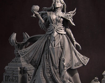 Estatua en miniatura coleccionable de la Juventud Eterna / DnD, vampira noble femenina / 75 mm / 140 mm / por Nerikson