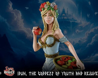 Idun | DnD Female Norse Goddess Sorcerer Pin up miniature | 40mm / 75mm | by Gaia Miniatures