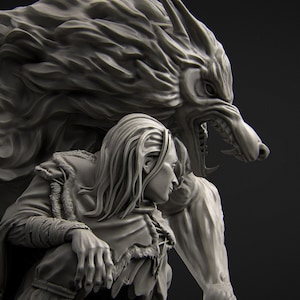 Werewolf Shapeshifter | DnD Collectible  Tabletop Statue | 35mm / 75mm | by Nerikson