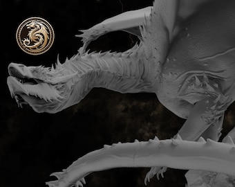 Vorondax, Terror of the Peak | One Dragon Coin Miniatures | Fantasy Statue | Dungeons & Dragons | Gigantic Scale