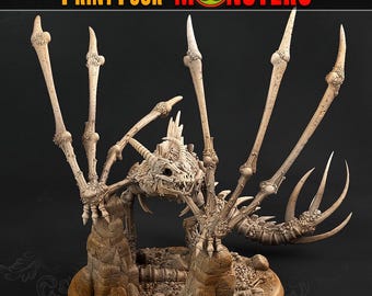 Bone Dragons | DnD Undead Land of Bones Skeleton Monster Miniature set | 130mm | by PrintYourMonsters
