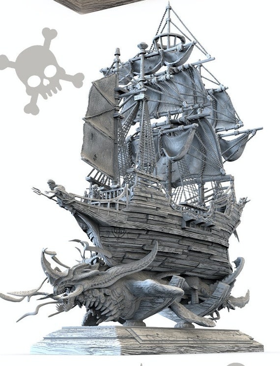 Rokrgeek Future Pirate Ship Wooden 3D Model – Rokr Geek