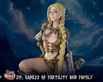 Sif | DnD Female Norse Goddess Sorcerer Pin up miniature | 40mm / 75mm | by Gaia Miniatures