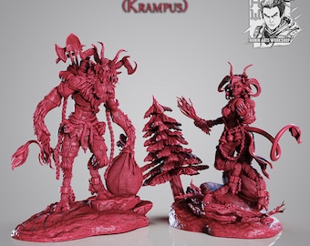 Nuri & Vojdor, Krampus | DnD Satyr Beaskin Barbarians Collectible miniature | 35mm / 54mm / 75mm | by Ronin Arts Workshop