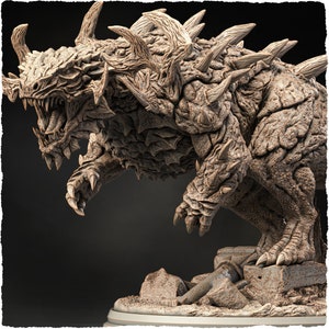 The Behemoth | Large scale Monster miniature Dragon Miniature 100mm fantasy model 3d printed resin dragon model | by EvoxArts