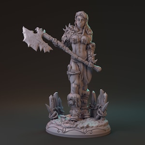 Nerteh Mickhar | Fantasy Miniature orc fighter warrior | DnD 3d resin printed model | 32mm - 75mm | by HardWitch Games