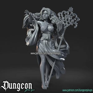 Priestess | DnD Female sorceress Cleric Pin up miniature | 40mm / 75mm / 100mm | by RNEstudio