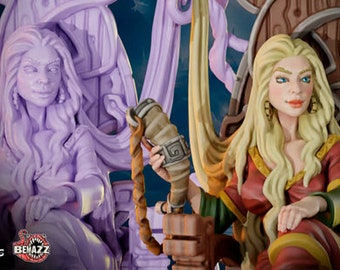 Frigg | DnD Female Valkyrie Warrior Pin up miniature | 40mm / 75mm | by Gaia Miniatures